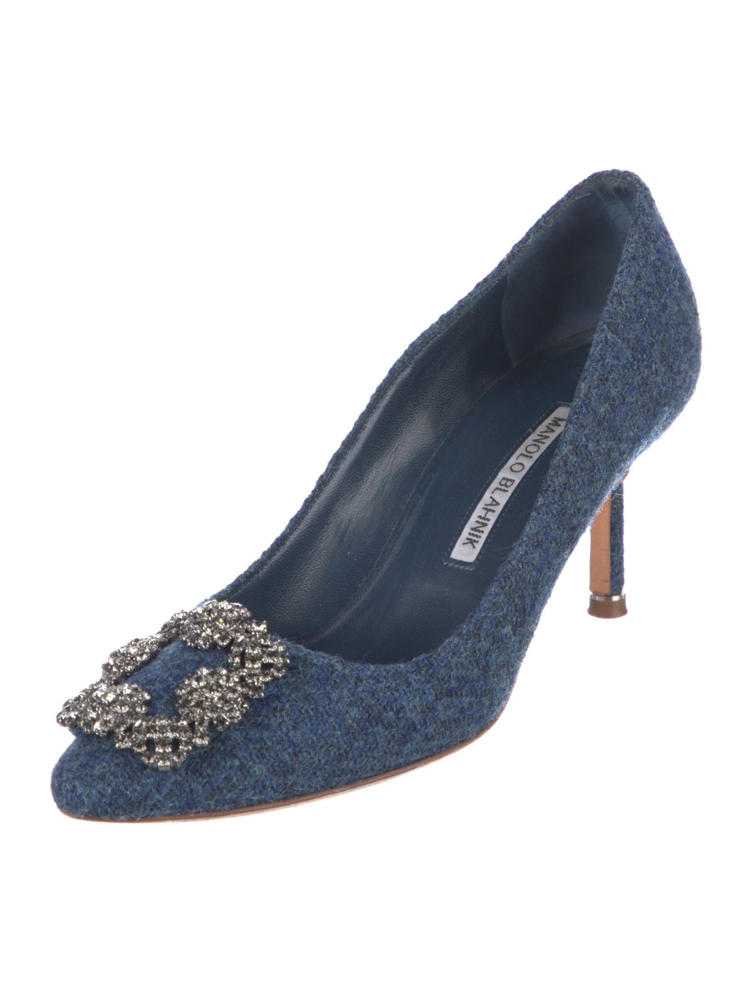 Manolo Blahnik Crystal Embellishments Pumps